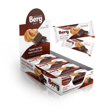 Berg Bar Peanut Butter Dark Chocolate - Plant Protein Crunch - Box of 8 - Berg Bites - Clean Energy